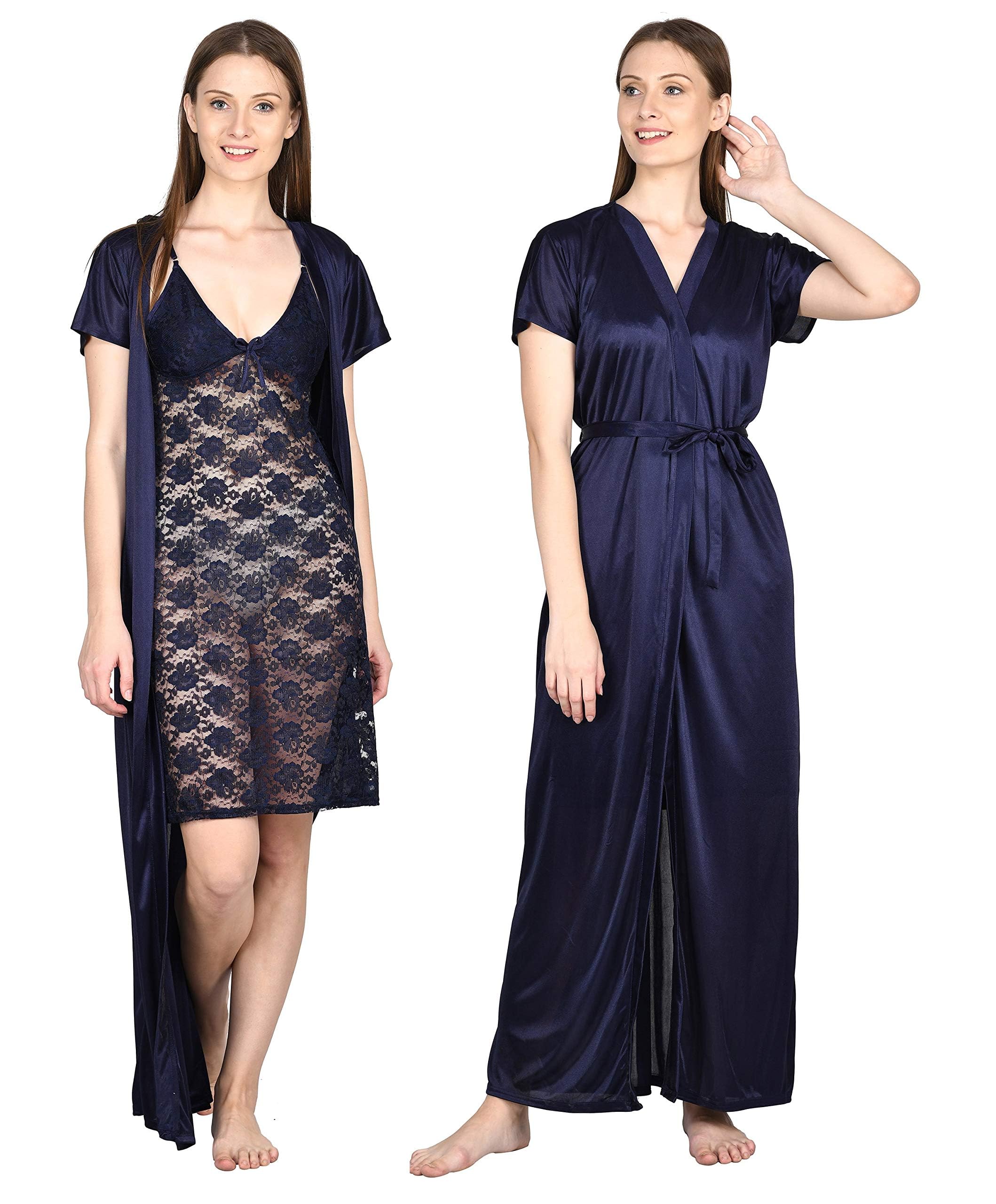 Noty - 2 Pc Women's/Girls' Hot Night Robe and Night Slip