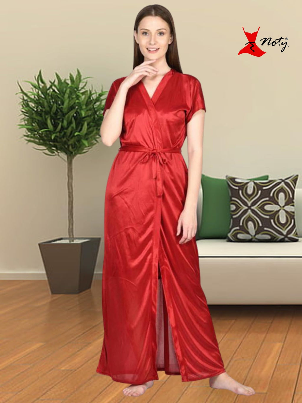 Noty - 2 Pc Women's/Girls' Hot Night Robe and Night Slip