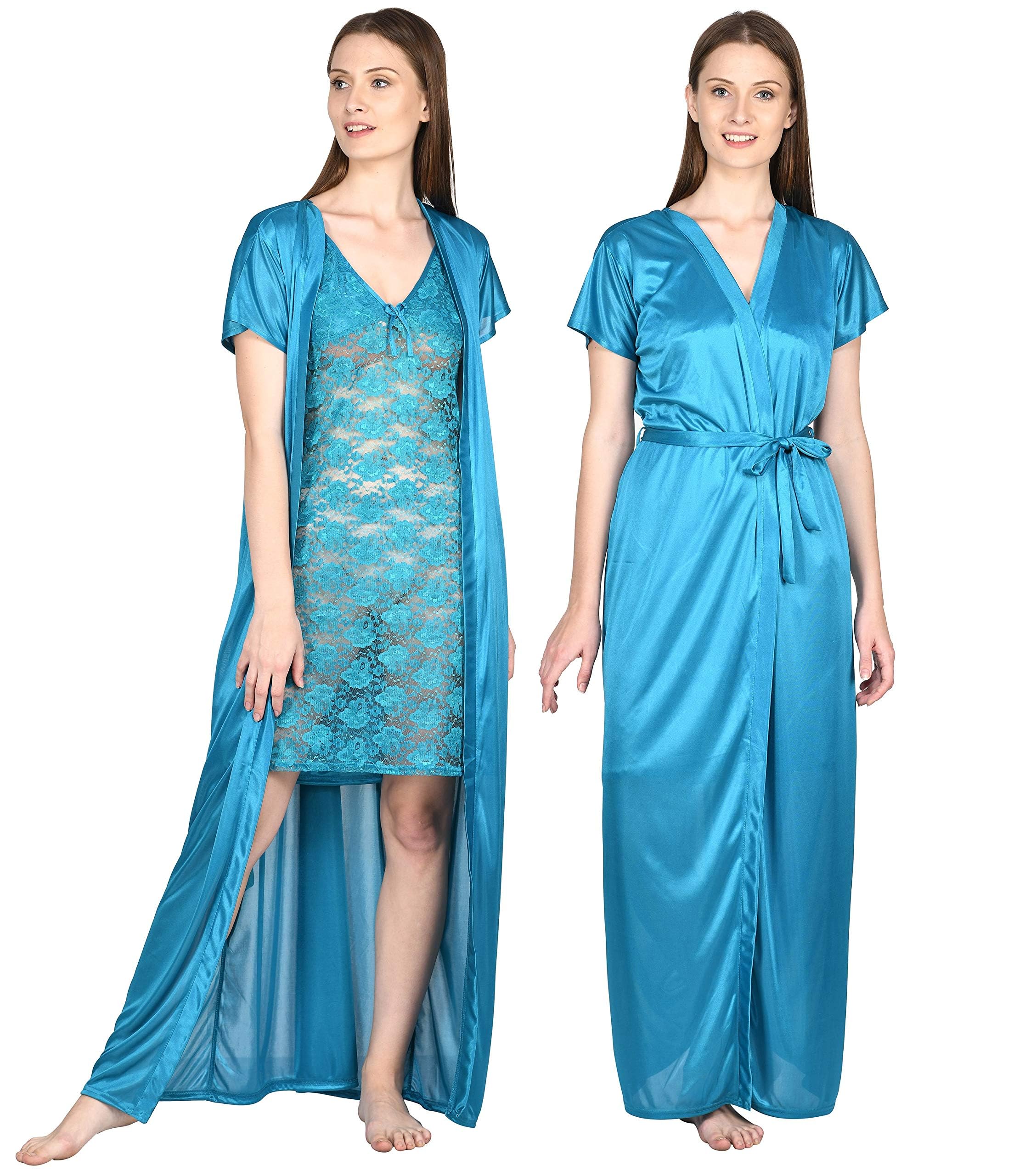 Noty - 2 Pc Women's/Girls' Hot Night Robe and Night Slip