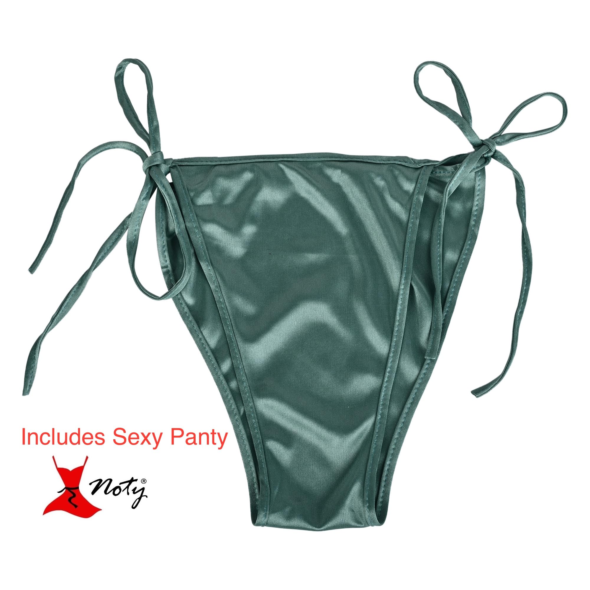 Noty ® Women's- 3 Pc Hot & Sexy Nightwear Set- Satin - Sexy Lace Chemise with Robe