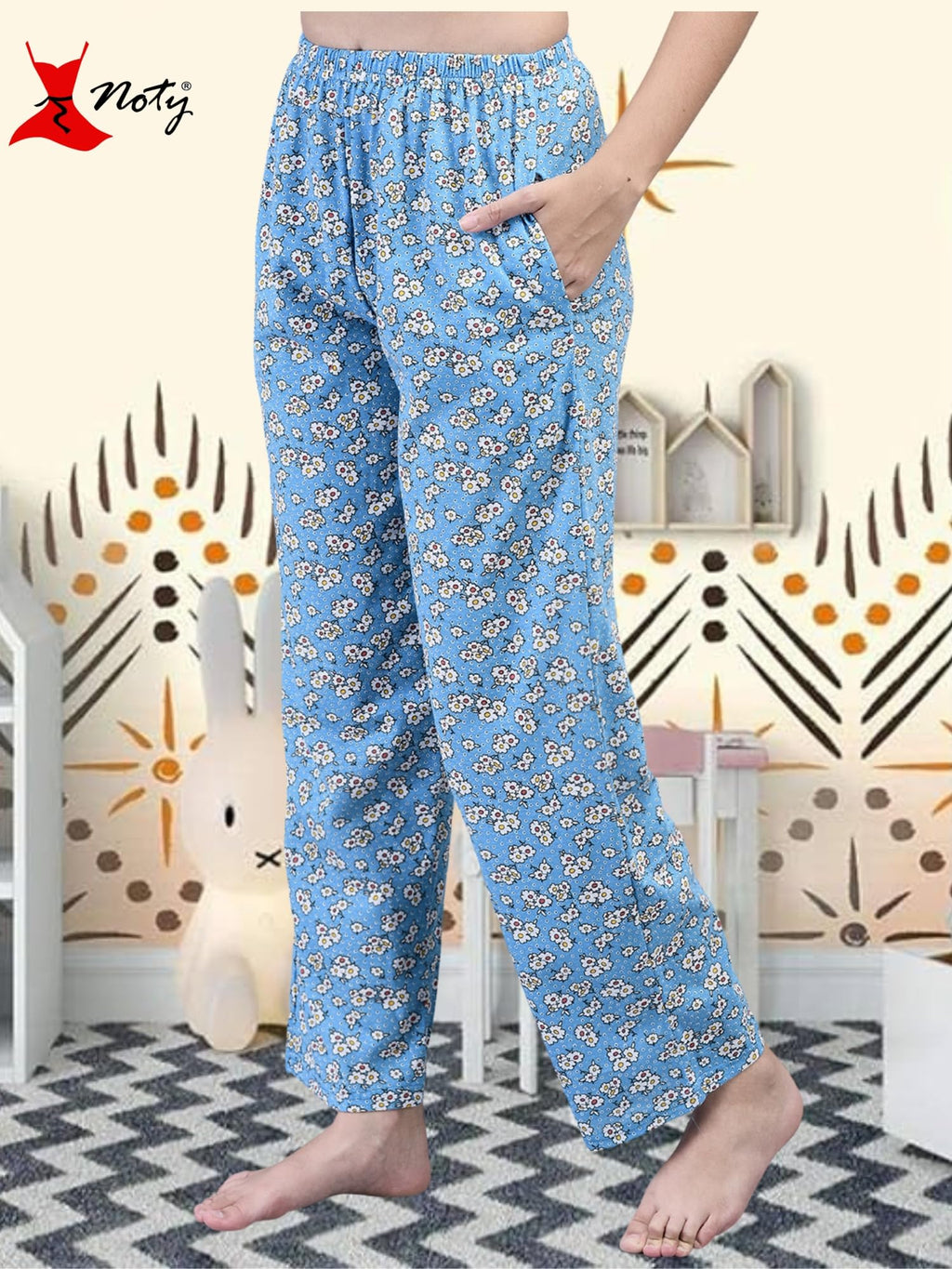 Noty® Women's- Night Suit | Co-ords Set | Night Wear | Night Dress | Loungewear- Poly Cotton Knits Fabric- Floral Printed
