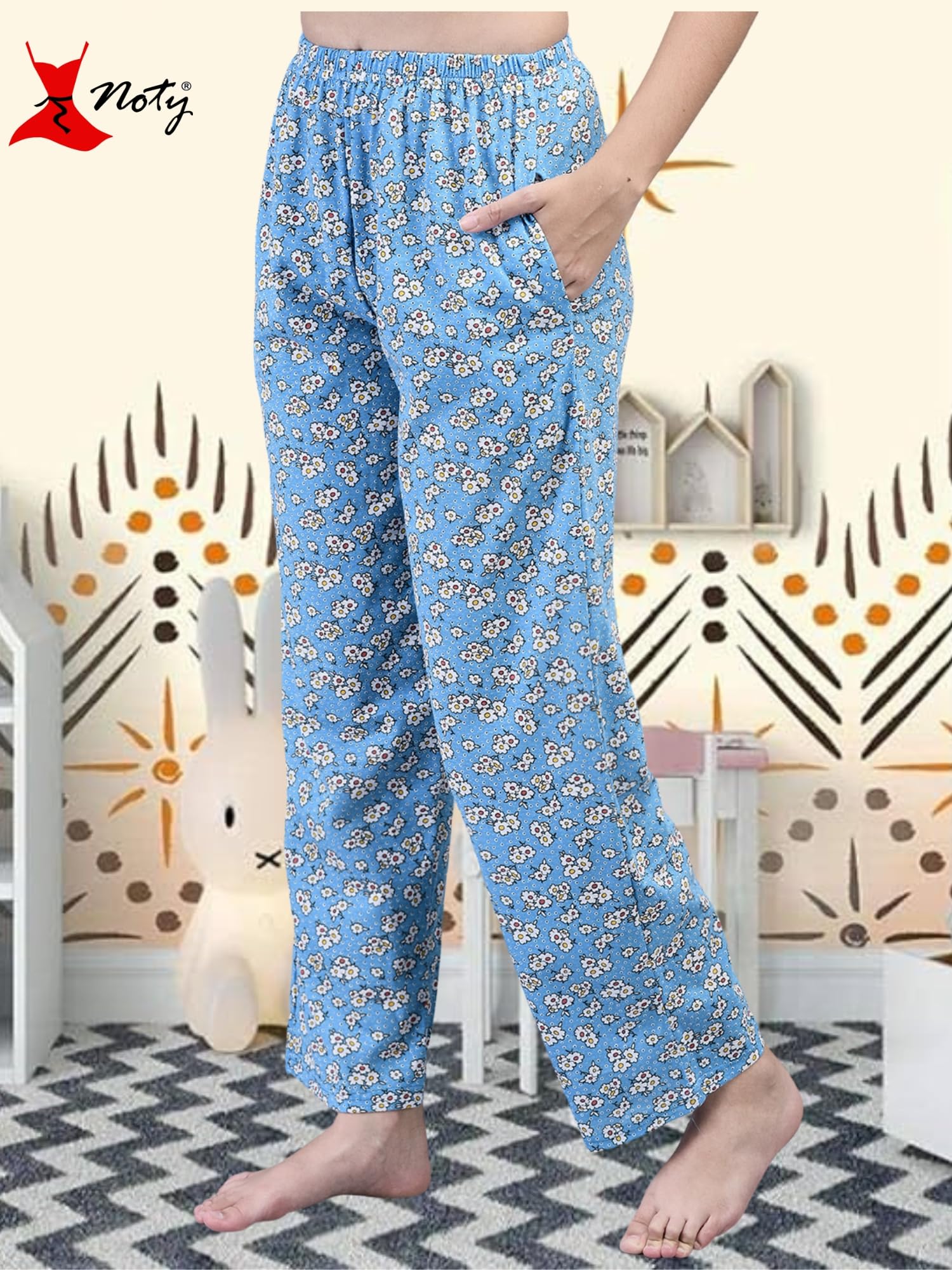 Noty® Women's- Night Suit | Co-ords Set | Night Wear | Night Dress | Loungewear- Poly Cotton Knits Fabric- Floral Printed