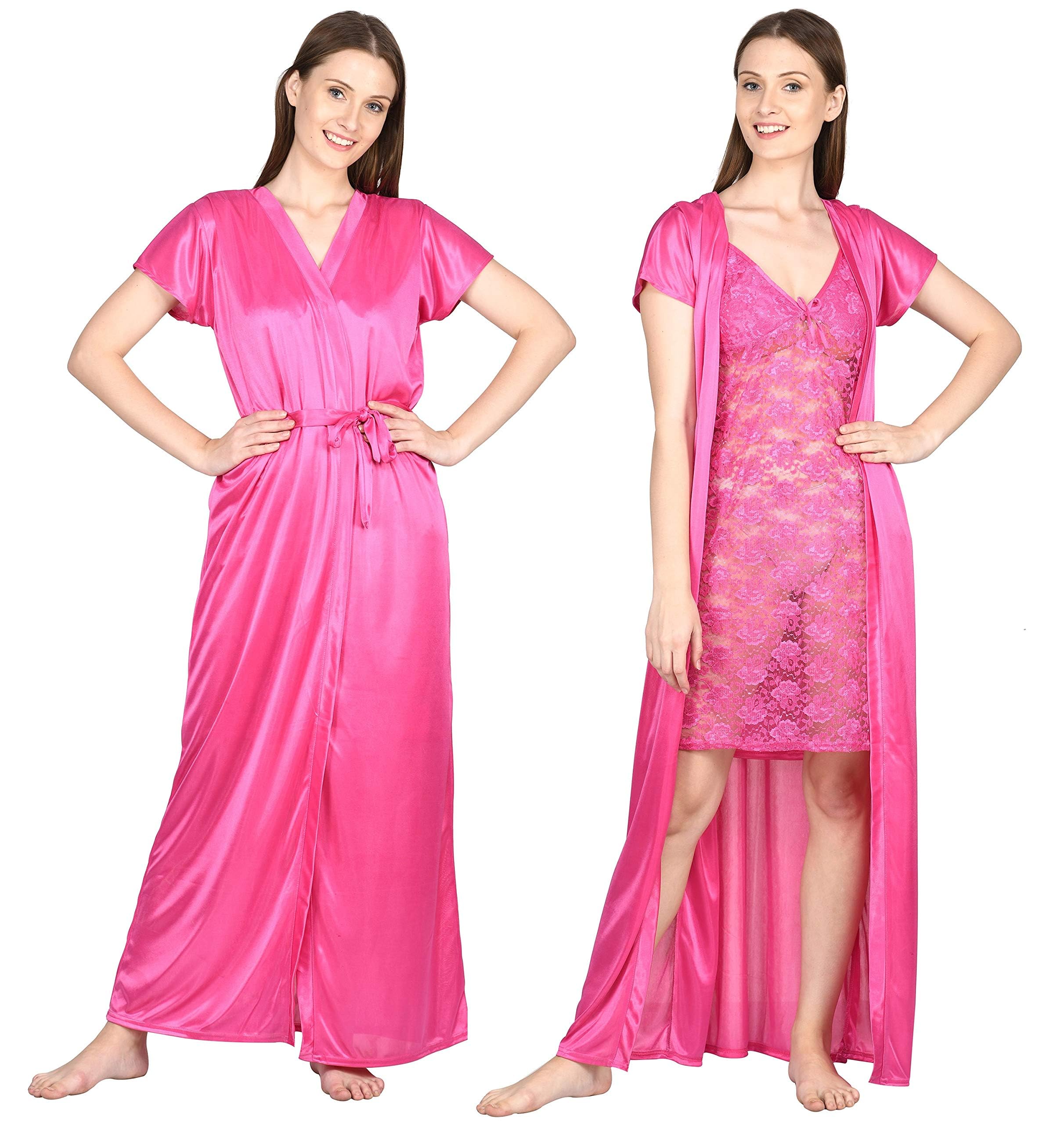 Noty - 2 Pc Women's/Girls' Hot Night Robe and Night Slip