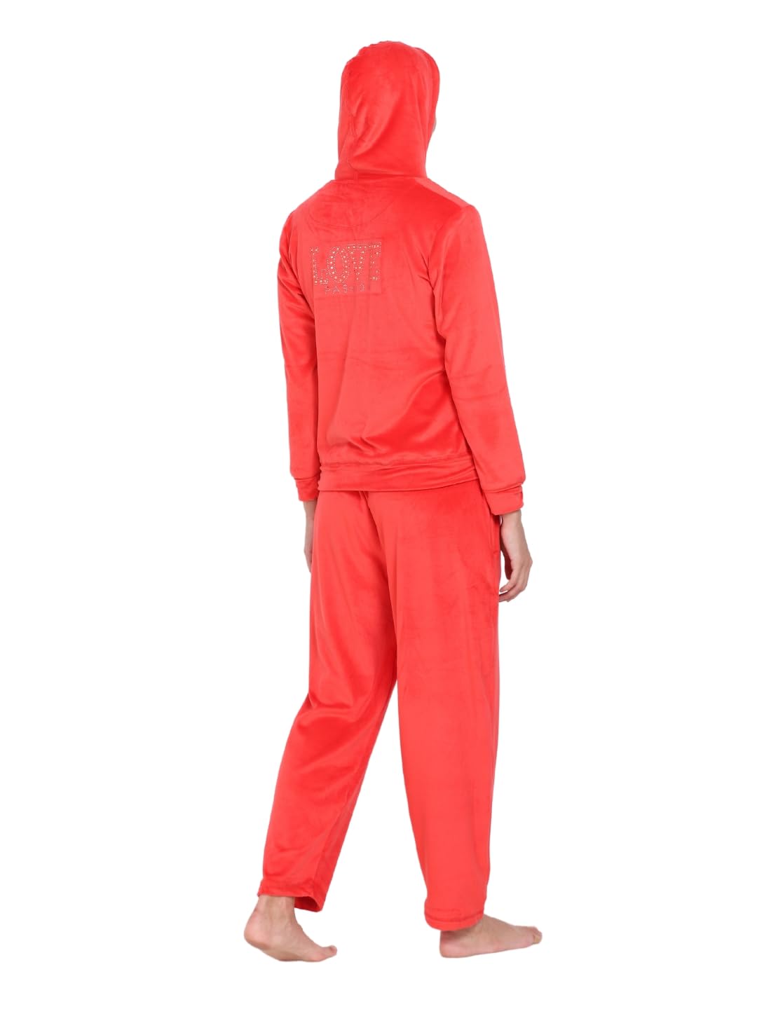 Noty- Night Suit Velvet-Hoody with 2 Side Pockets