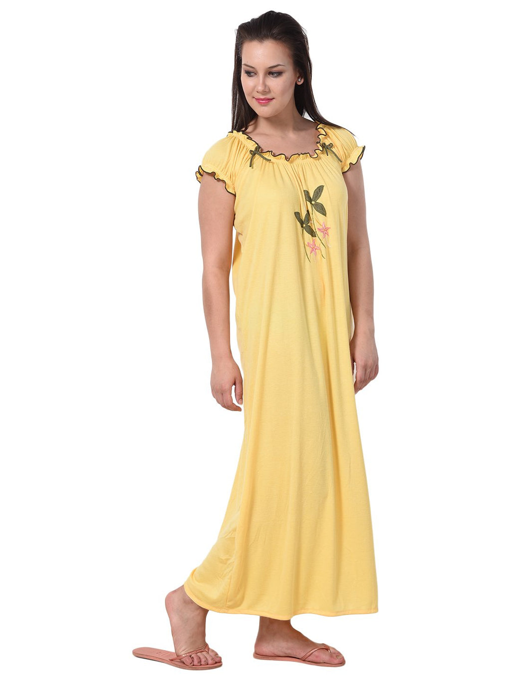 Noty Women's Cotton Floral Maxi Nighty