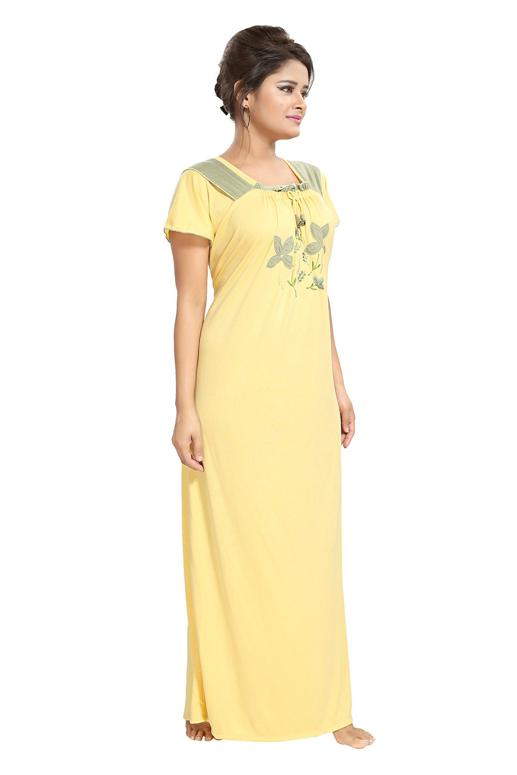 Noty- Women's Hosiery Cotton Blend Nighty | Soft Fabric | Short Sleeves Nighty