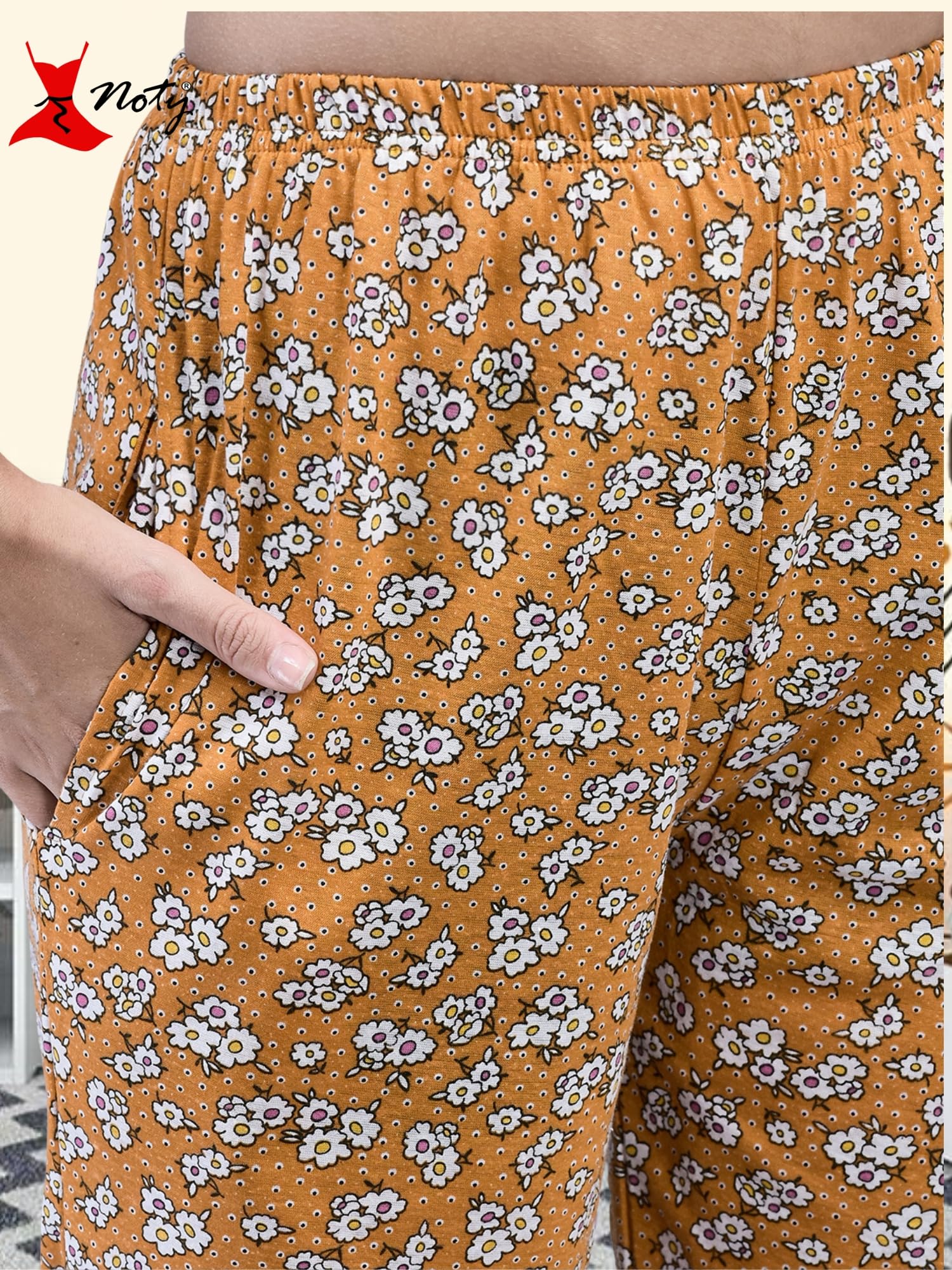 Noty® Women's- Night Suit | Co-ords Set | Night Wear | Night Dress | Loungewear- Poly Cotton Knits Fabric- Floral Printed