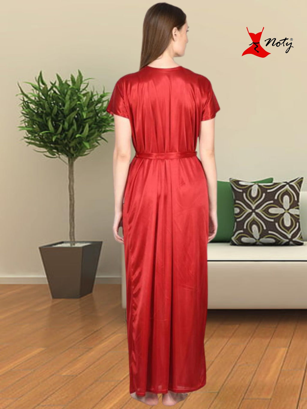 Noty - 2 Pc Women's/Girls' Hot Night Robe and Night Slip