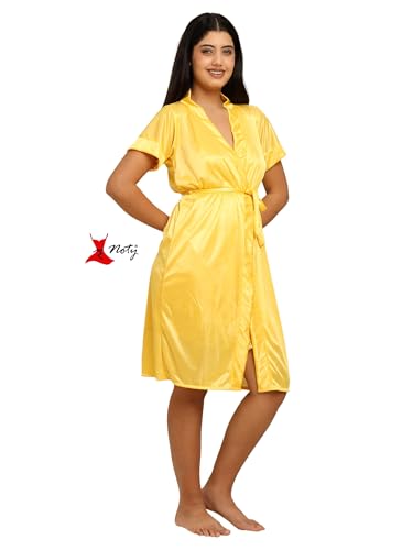 Noty ® Women's- 3 Pc Hot & Sexy Nightwear Set- Satin - Sexy Lace Chemise with Robe