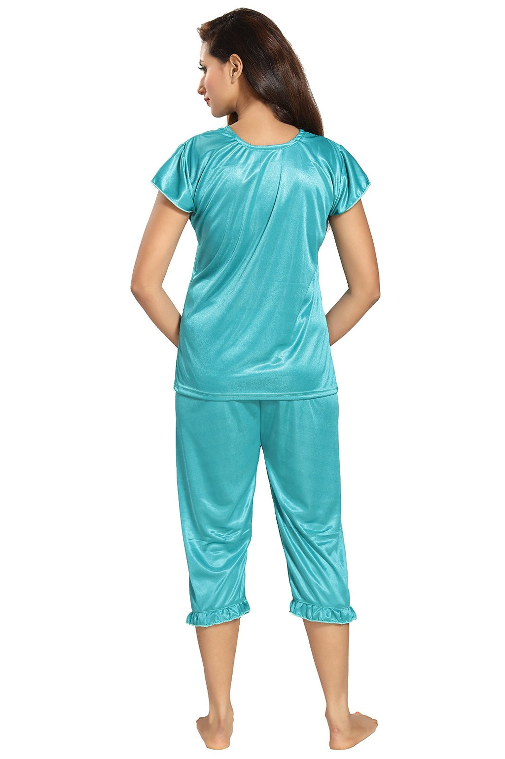 Noty Women's Satin Plain/Solid Nightwear Set Pack of 4