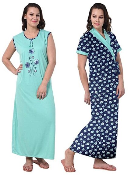 Noty women's cotton floral maxi nighty